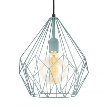 Závesná lampa Carlton vzhľad vintage mätovo-zelená