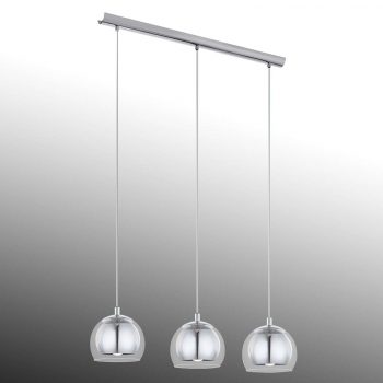 Závesná lampa Rocamar, 3-plameňová v chrómovej