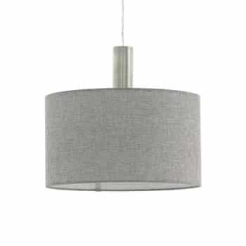 Textilná závesná lampa Concessa ľan sivá Ø 38 cm