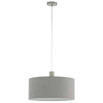 Textilná závesná lampa Concessa ľan sivá Ø 53 cm - Image 2