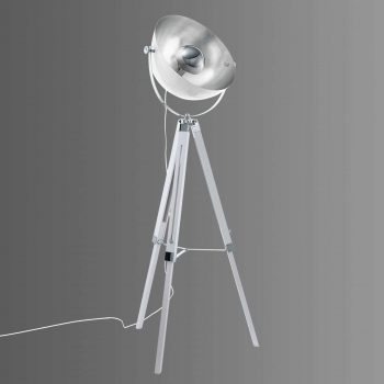 Stojaca lampa Covaleda trojnožka biela/striebro - Image 2