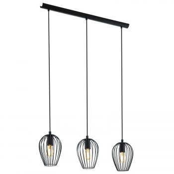 Závesná lampa Newton, čierna, 3-pl. dlhá