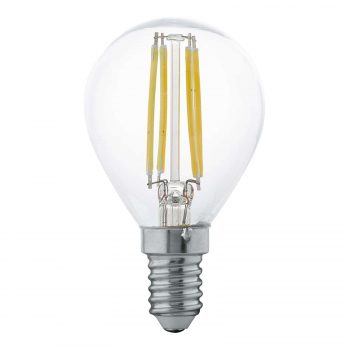 LED Filament žiarovka E14 P45 4W, teplá biela číra