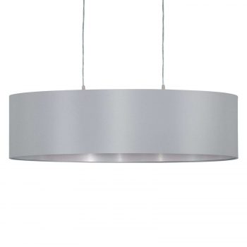 Závesná lampa Maserlo ovál, sivo-strieborná