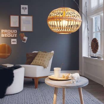 Závesná lampa Amsfield z bambusu oválny tvar - Image 2
