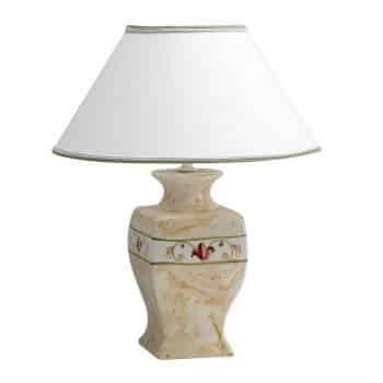 Keramická stolná lampa Marmorino látkové tienidlo