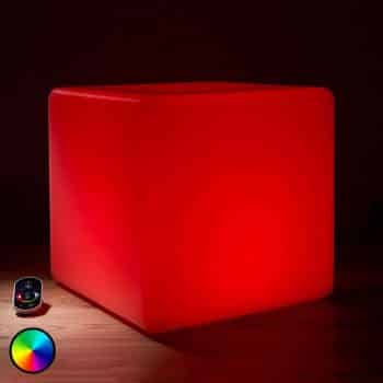 Svietiaca vonkajšia LED dekorácia Kocka RGB 35 cm