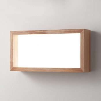 Nástenné LED svetlo Window, 60x30 cm, dubové drevo