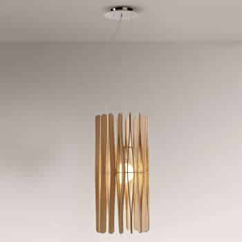 Fabbian Stick drevená závesná lampa valcovitá 33cm - Image 2