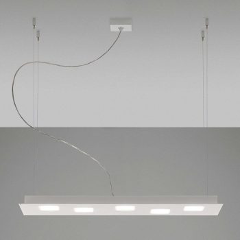 Fabbian Quarter – biele LED závesné svietidlo 5-pl - Image 2