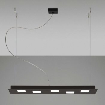 Fabbian Quarter čierne LED závesné svietidlo 5-pl - Image 2