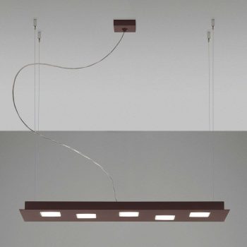 Fabbian Quarter – hnedé LED závesné svietidlo 5-pl - Image 2