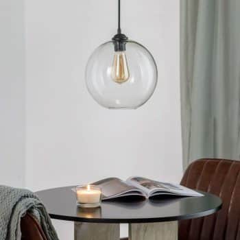 Guľovitá závesná lampa Clara – priehľadná - Image 2