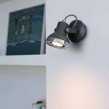 Ring – 1-plameňové nástenné LED svetlo, tmavosivé - Image 2
