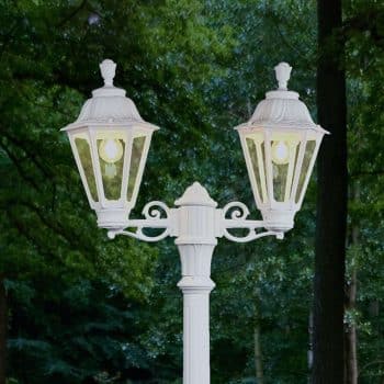 LED stĺpové svietidlo Artu Rut 2-plam. E27 biele - Image 2