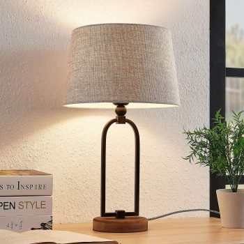 Lindby Hadrian stolná lampa, látkové tienidlo