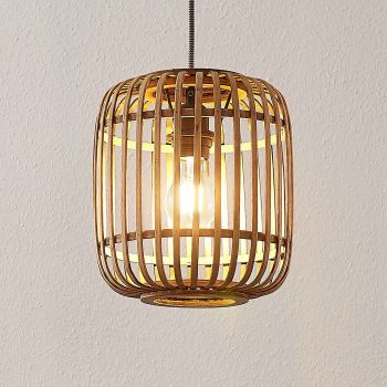 Lindby Marly závesná lampa ratan 1-plameňová