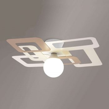 Stropné svietidlo Kuadra, krémovo-hnedé 60 cm