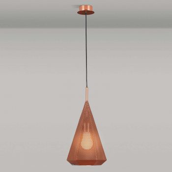 Medená závesná lampa Priamo tienidlo oceľový plech - Image 2