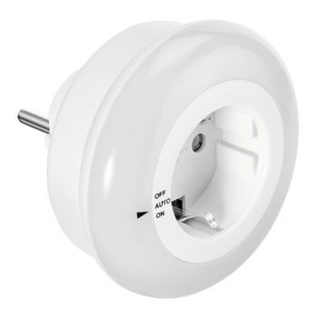 Okrúhle LED nočné svetlo LIV so zásuvkou