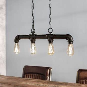 Delare – 4-plameňová závesná lampa vzhľad rúry