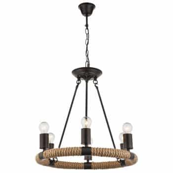 Okrúhle LED svietidlo Ulleu konopné lano 6-pl. - Image 2