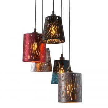 Závesná lampa Ticon 5-plameňová okrúhla - Image 2