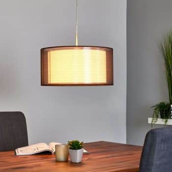Závesná lampa Nica 40 cm, hnedá - Image 2