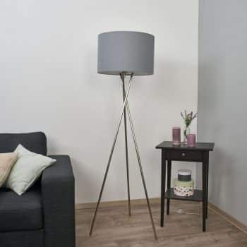 Trojnohá stojaca lampa Fiby sivé tienidlo na lampu - Image 2
