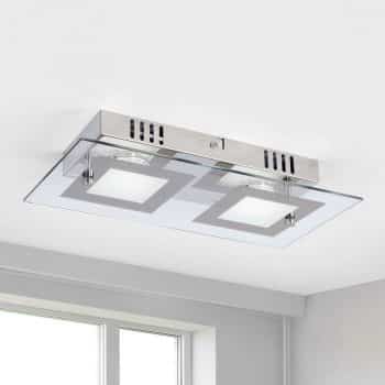 Manja – dvoj-plameňové stropné LED svetlo v chróme - Image 2