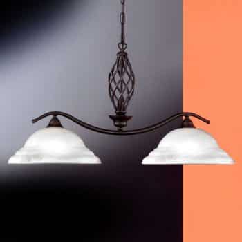 Závesná lampa Sybille so skleneným tienidlom, 2-pl