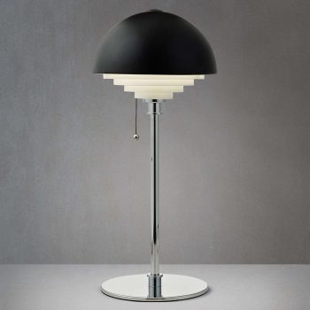 Čierna stolná lampa Motown s rastrom