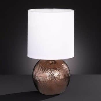 Malá stolná lampa Foro podstavec medenej farby