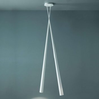 Závesná lampa Drink Bicono Color striebro 175 cm