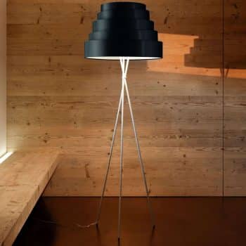Stojaca lampa Babel trojnožka tienidlo čierne