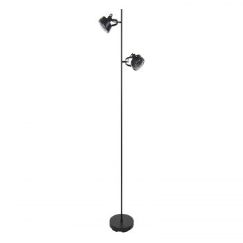 Dvoj-plameňová stojaca lampa Satellite v čiernej