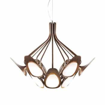 Kundalini Peacock – závesné LED svietidlo, bronz