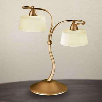 Stolná lampa Alessio s tienidlami zo skla scavo 2
