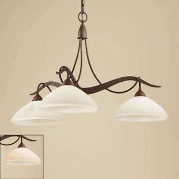 3-plameňová závesná lampa Samuele vidiecky štýl