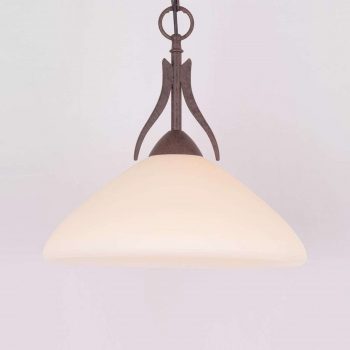 Vidiecka závesná lampa Samuele 1-pl. krémová