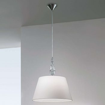 Široká závesná lampa Crystal biela - Image 2
