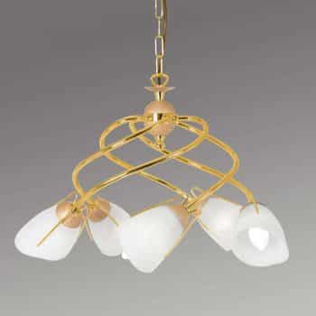 Závesná lampa Rondo zlatej farby