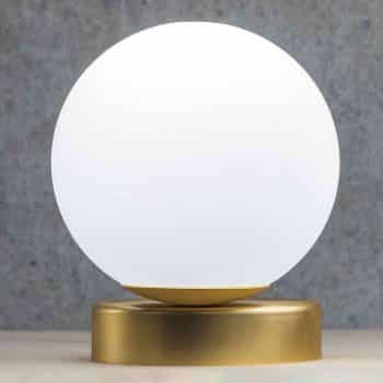 Stolná lampa Lumi okrúhla zlatá satinovaná - Image 2