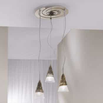 Závesná lampa Siberia zlatá, troj-plameňová - Image 2