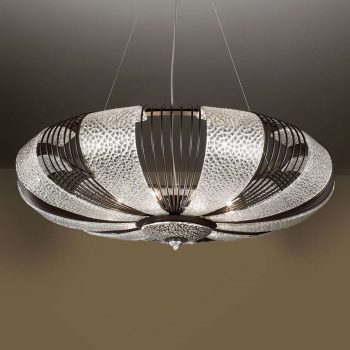Závesná lampa Marrakech s lístkovým striebrom