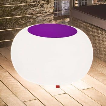 Bubble Outdoor stôl, E27 žiarovka, plsť fialová
