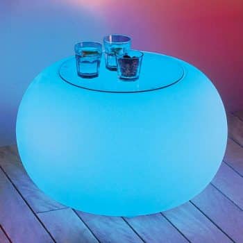 BUBBLE Outdoor LED stôl RGB LED, sklenená doska