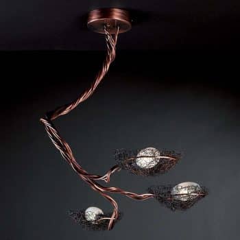 ICONE Nido – trojplameňová závesná lampa meď - Image 2
