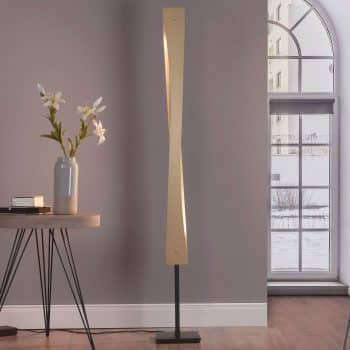 Lucande Lian stojaca LED lampa mosadz, čierna