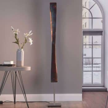 Lucande Lian stojaca LED lampa, zlatá oxidovaná